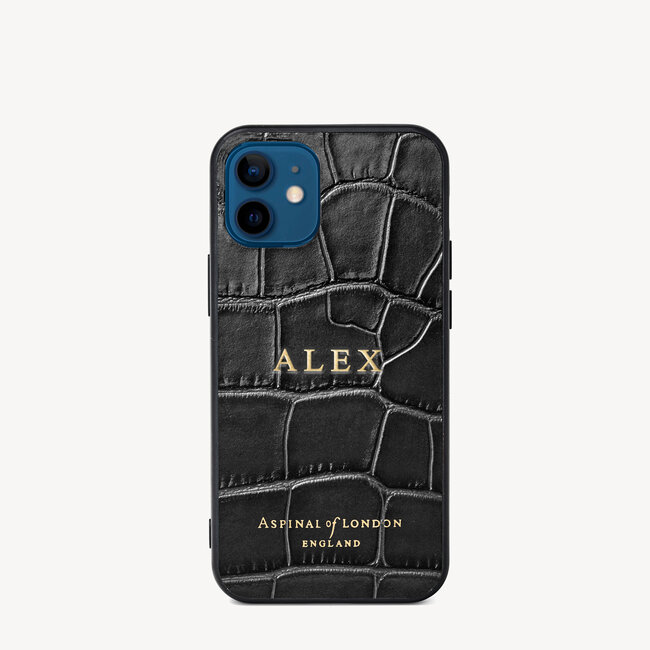 iPhone 12 Mini Case Black Double Croc