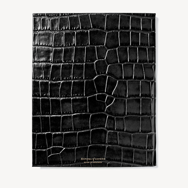 2022-23 Mid-Year Leather Diary Deep Shine Black Croc