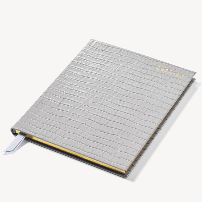 2022-23 Mid-Year Leather Diary Deep Shine Cloud Small Croc