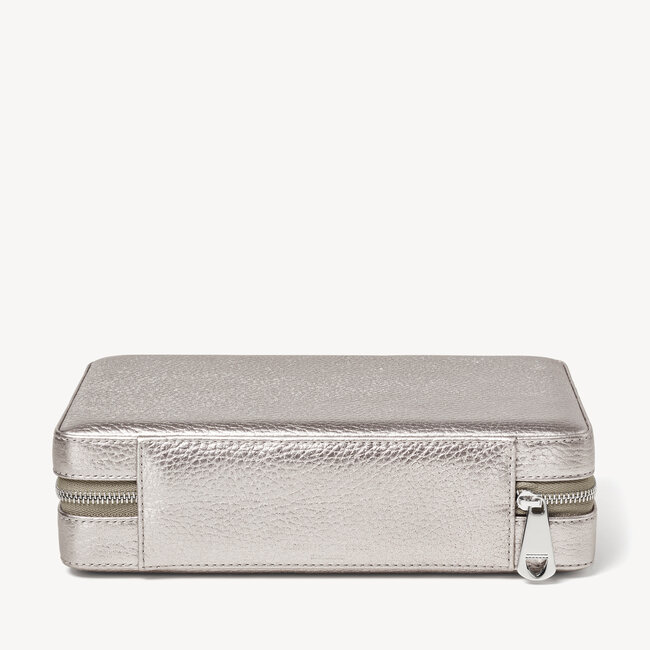 Large Travel Jewellery Case Silver Pebble