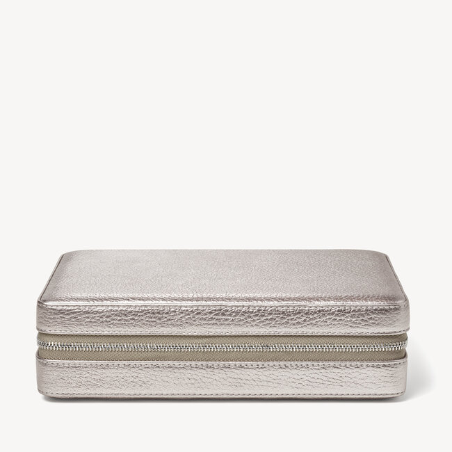 Large Travel Jewellery Case Silver Pebble