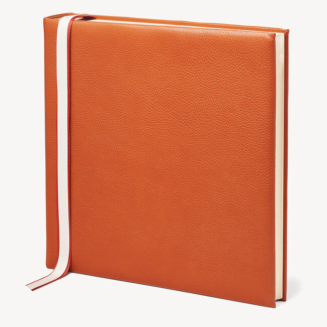 14-inch Leather Photo Album Marmalade Pebble