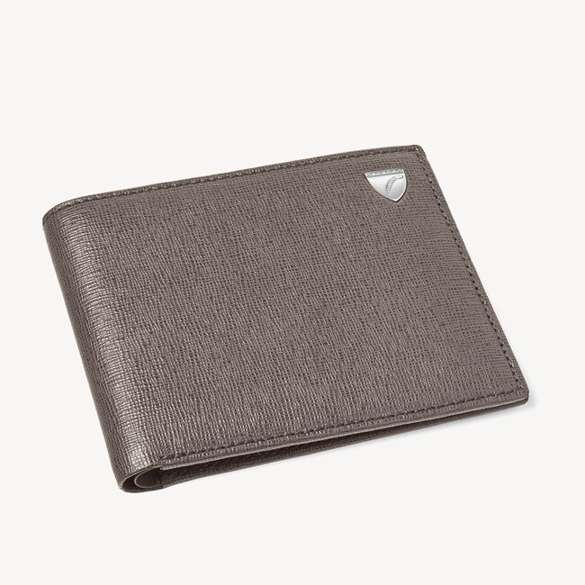 8 Card Billfold Wallet Charcoal Saffiano
