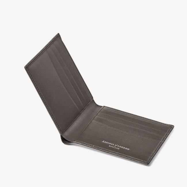 8 Card Billfold Wallet Charcoal Saffiano
