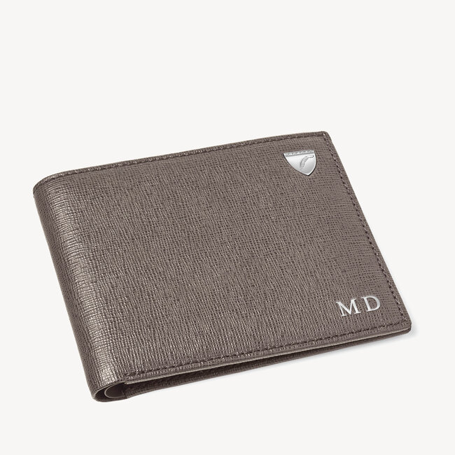 8 Card Billfold Wallet Charcoal Saffiano