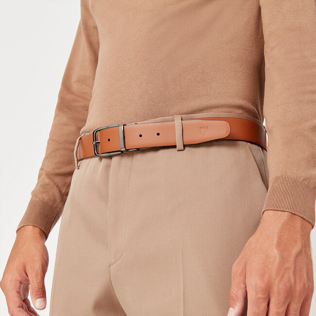 Men's Reversible Belt Smooth Brown & Tan