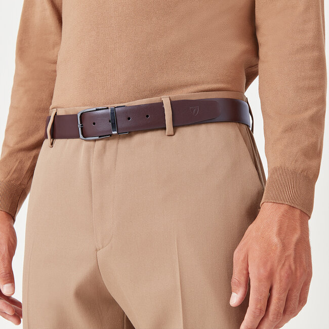 Men's Reversible Belt Smooth Brown & Tan