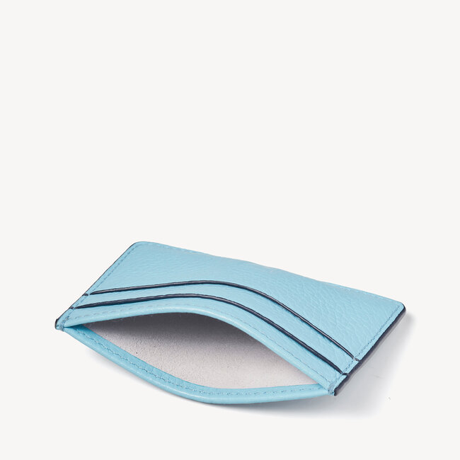 Slim Credit Card Holder Azure Blue Pebble