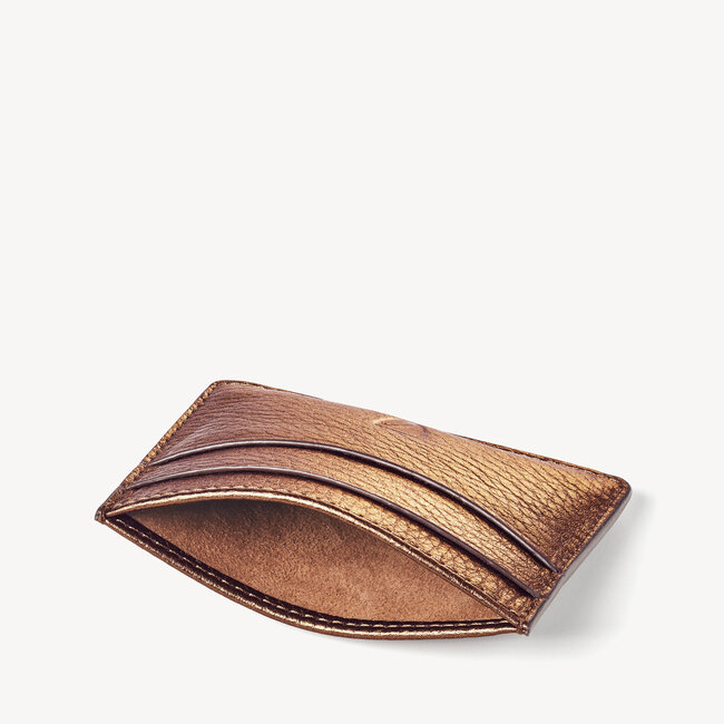 Slim Credit Card Holder Bronze Pebble