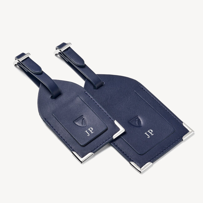 Set of 2 Luggage Tags Smooth Navy