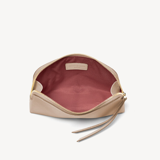 Small Essential Cosmetic Case Soft Taupe Saffiano