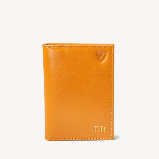 Double Fold Credit Card Case Smooth Mustard