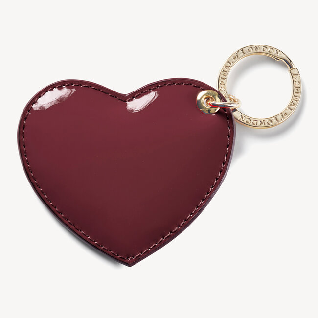 Heart Key Ring Cherry Red Patent