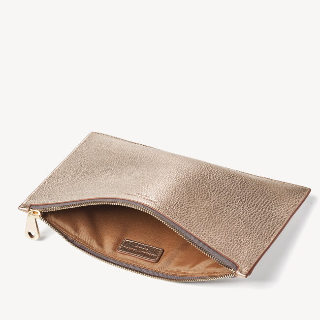 Large Essential Flat Pouch Champagne Pebble
