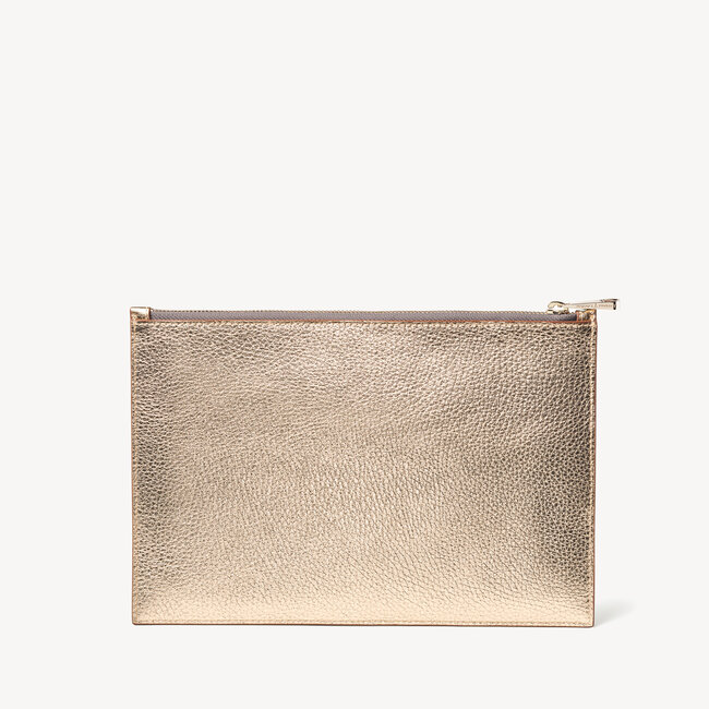 Large Essential Flat Pouch Champagne Pebble