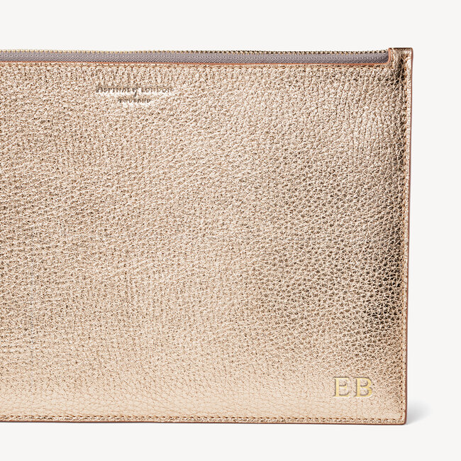 Large Essential Flat Pouch Champagne Pebble