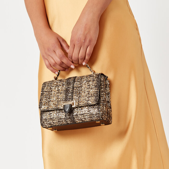 Lottie Bag Gold Glitter Tweed
