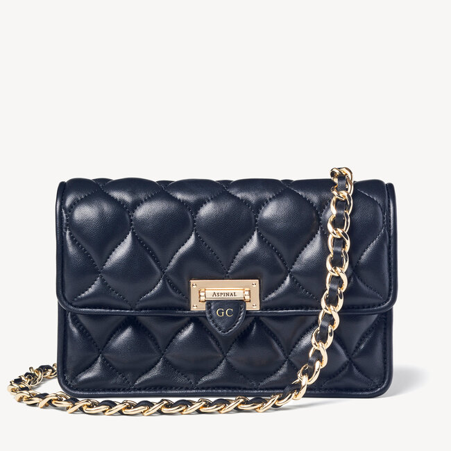 Lottie Pillow Clutch Navy Quilted Lambskin