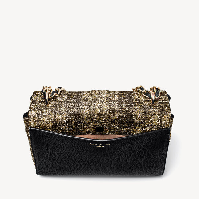 Large Lottie Bag Gold Glitter Tweed