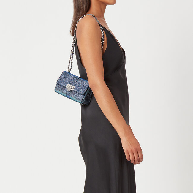 Micro Lottie Bag Blue Glitter