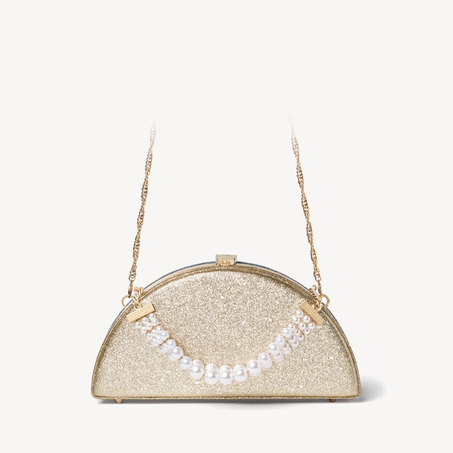 Luna Clutch Champagne & Silver Glitter
