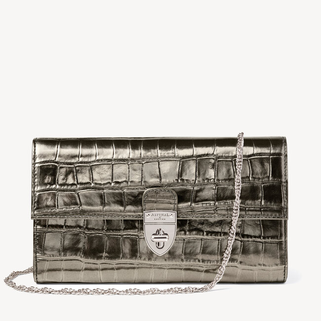 Mayfair Clutch Anthracite Metallic Croc