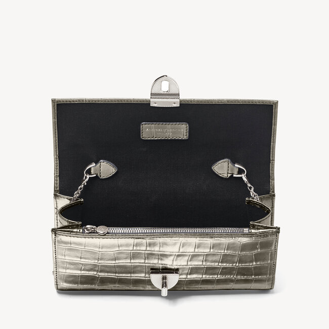 Mayfair Clutch Anthracite Metallic Croc