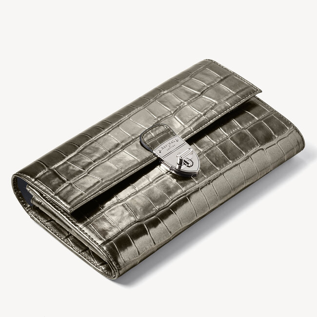 Mayfair Clutch Anthracite Metallic Croc