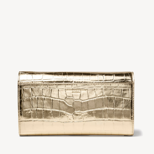 Mayfair Clutch Gold Metallic Croc