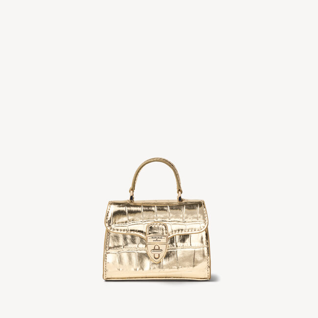 Nano Mayfair Gold Metallic Croc