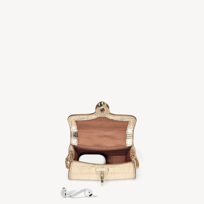 Nano Mayfair Gold Metallic Croc