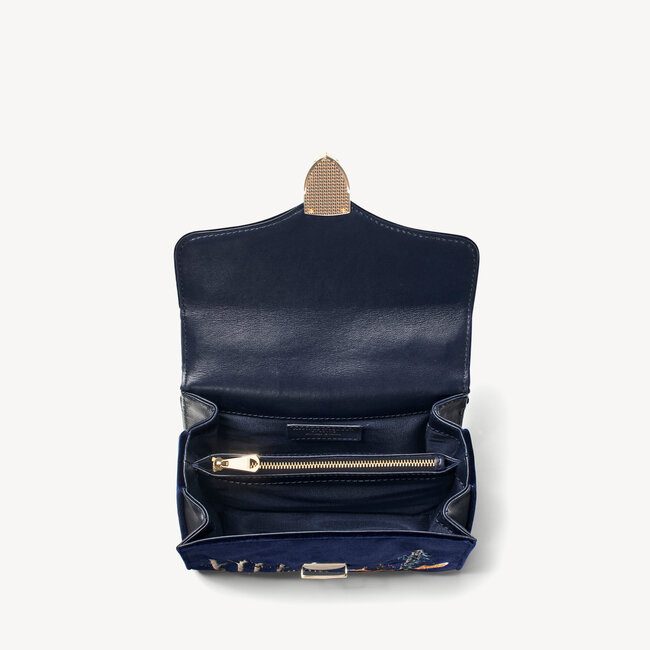 Midi Mayfair Bag Woodland Hand Embroidery on Velvet