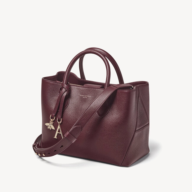 Midi London Tote Burgundy Pebble