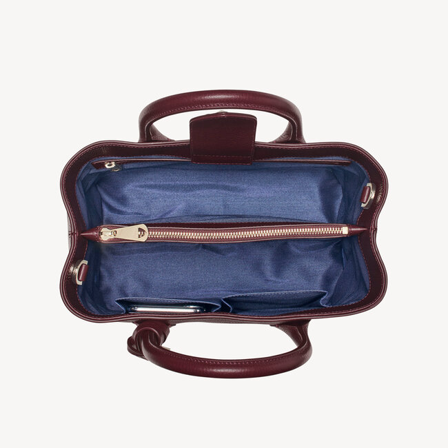Midi London Tote Burgundy Pebble