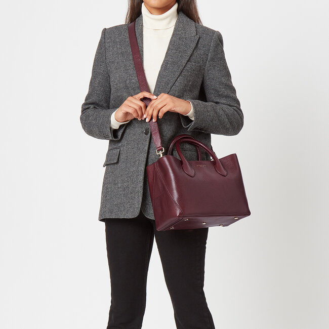 Midi London Tote Burgundy Pebble