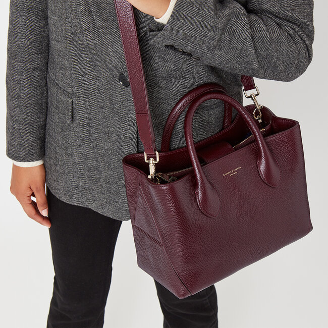 Midi London Tote Burgundy Pebble