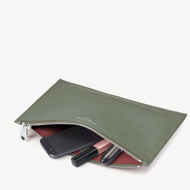 Large Essential Flat Pouch Sage Pebble