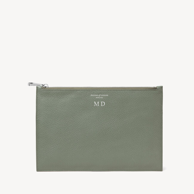 Large Essential Flat Pouch Sage Pebble