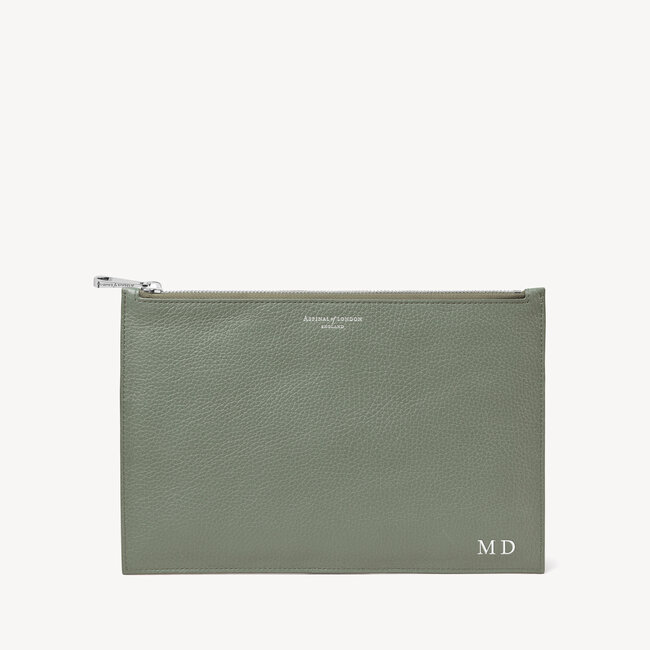 Large Essential Flat Pouch Sage Pebble
