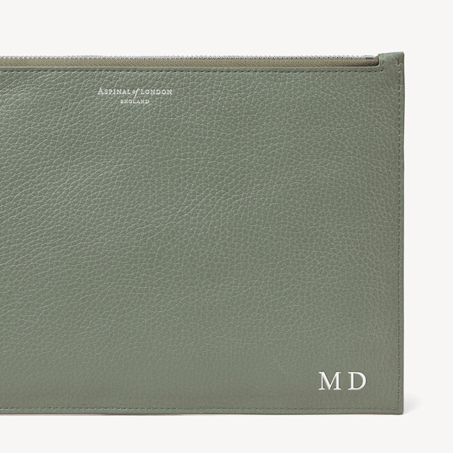 Large Essential Flat Pouch Sage Pebble