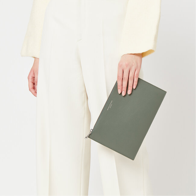 Large Essential Flat Pouch Sage Pebble