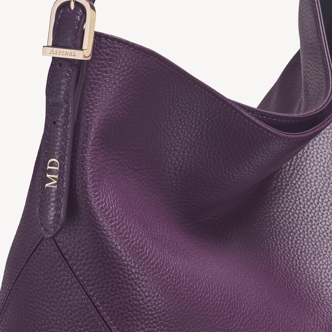 Aspinal Hobo Bag Amethyst Pebble