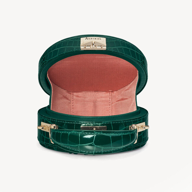 Micro Hat Box Evergreen Patent Croc