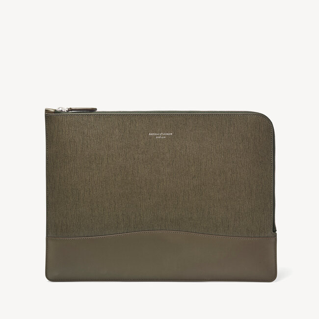 City Large Tech Folio Sage Saffiano