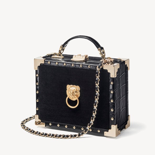 The Trunk Signature Lion's Head & Black Velvet with Studs