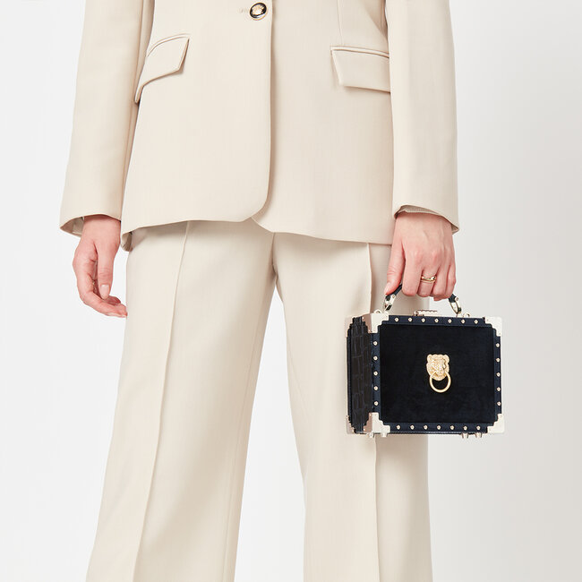 The Trunk Signature Lion's Head & Black Velvet with Studs