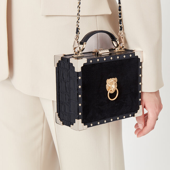 The Trunk Signature Lion's Head & Black Velvet with Studs