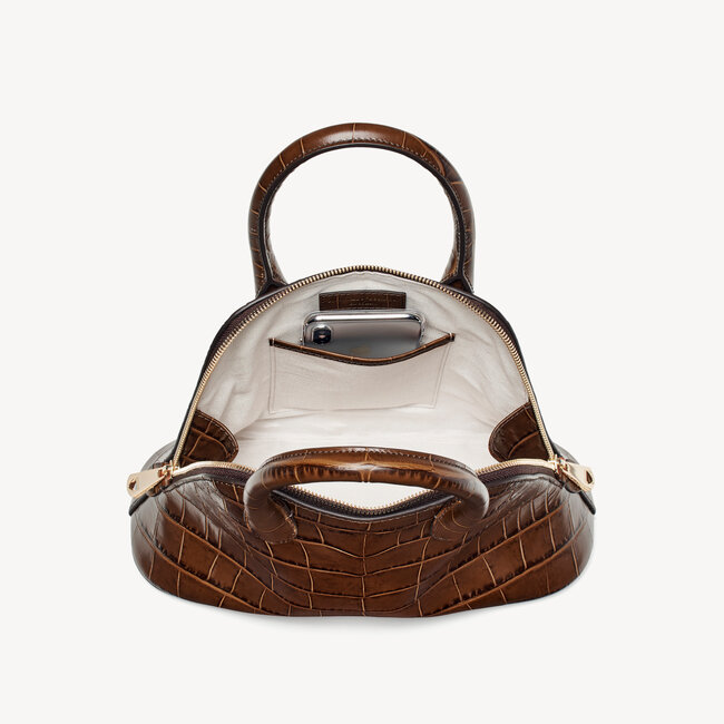 Holly Bag Deep Shine Brown Soft Croc