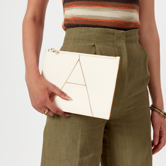 Large Essential 'A' Pouch Smooth Ivory