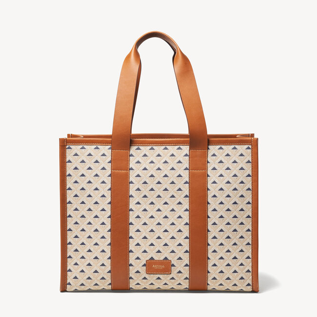 Henley Tote Jacquard Canvas & Smooth Tan